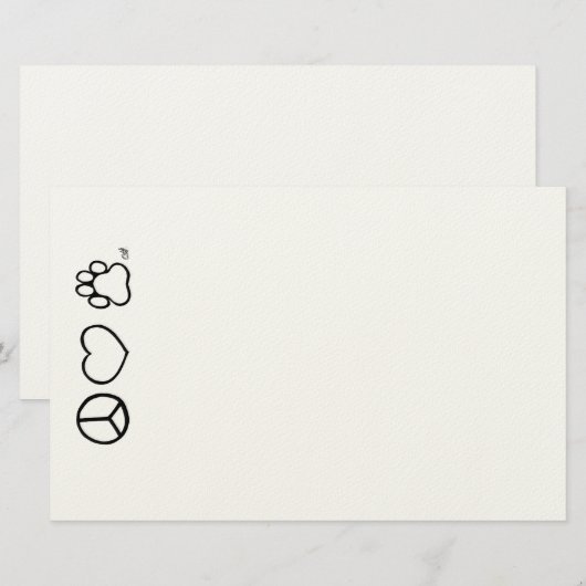 平和、愛、及び犬 便箋 (正面/裏面)