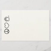 平和、愛、及び犬 便箋 (正面)