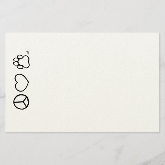 平和、愛、及び犬 便箋 (正面)