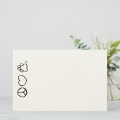 平和、愛、及び犬 便箋 (スタンド正面)