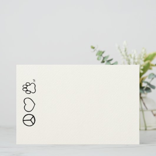 平和、愛、及び犬 便箋 (スタンド正面)