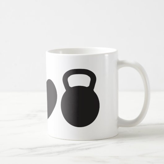 平和、愛、及びKettlebellの"マグ コーヒーマグカップ (右)