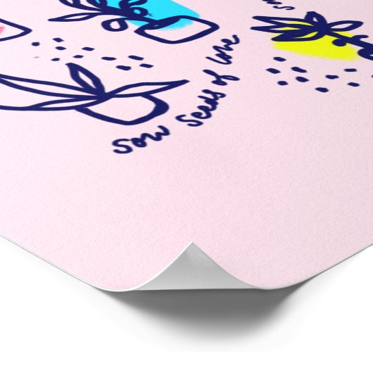 平和、愛、喜びの種をまく感動的- ポスター (角)