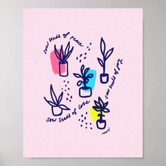 平和、愛、喜びの種をまく感動的- ポスター (正面)