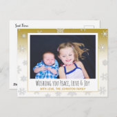 平和、愛、喜びを願う 写真クリスマスカード ポストカード (正面/裏面)