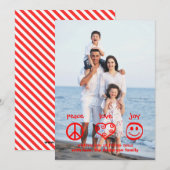 平和、愛、喜び垂直 – クリスマスカード (正面/裏面)