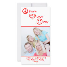 平和、愛、喜び垂直 – フォトカード