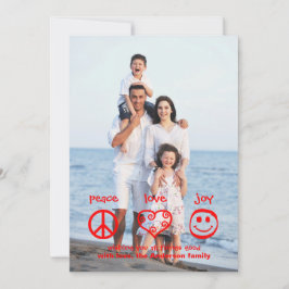 平和、愛、喜び垂直 – 3x5クリスマスカード シーズンカード