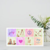 平和 愛 喜び カラフルな四角形 おしゃれな4枚の写真 シーズンカード (スタンド正面)