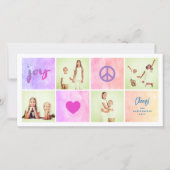 平和 愛 喜び カラフルな四角形 おしゃれな4枚の写真 シーズンカード (正面)