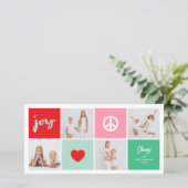 平和 愛 喜び カラー スクエア ブロック ミニマル 4 枚写真 シーズンカード (スタンド正面)