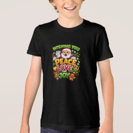 平和 愛 喜び サンタ クリスマス グラフィック トライブレンドTシャツ