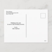 平和 愛 喜び タイポグラフィー ホリデー フォト シーズンポストカード (裏面)