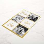 平和 愛 喜び フォト クリスマス 本物 箔シーズンカード (回転した状態)