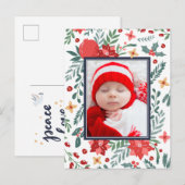 平和 愛 喜び | フォト ホリデー カード (正面/裏面)