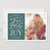 平和、愛、喜び |ホリデーフォトカード シーズンカード (正面)