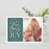 平和、愛、喜び |ホリデーフォトカード シーズンカード (スタンド正面)