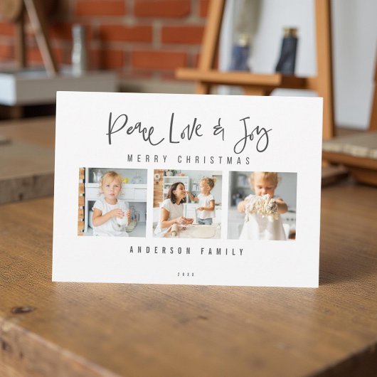 平和 愛 & 喜び メリークリスマス フォト シーズンカード