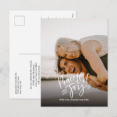 平和 愛 喜び | モダンな手書きフォントの写真 シーズンポストカード (正面/裏面)