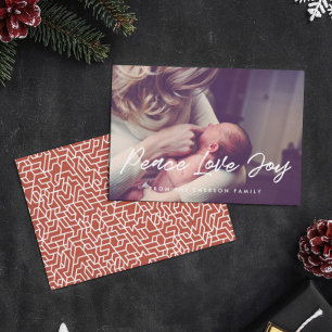 平和 愛 喜び モダン タイポグラフィー フォト シーズンカード