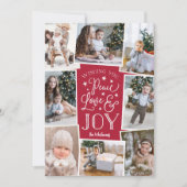 平和、愛、喜び |写真数々のコラージュ シーズンカード (正面)