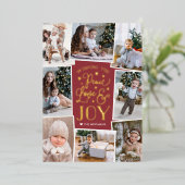 平和、愛、喜び |写真数々のコラージュ 箔シーズンカード (立ち正面)