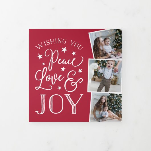 平和、愛、喜び |写真数々の 三つ折りクリスマスカード (カバー)