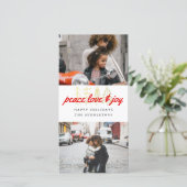 平和 愛 & 喜び 赤いスクリプト 2枚の写真 シーズンカード (スタンド正面)