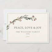 平和 愛 喜び 赤い実 緑の葉 シーズンカード (正面)