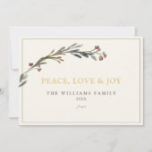 平和 愛 喜び 赤い実 緑の葉 シーズンカード (正面)