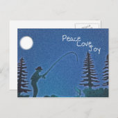 平和、愛、喜び/雪のはえの漁師 シーズンポストカード (正面/裏面)