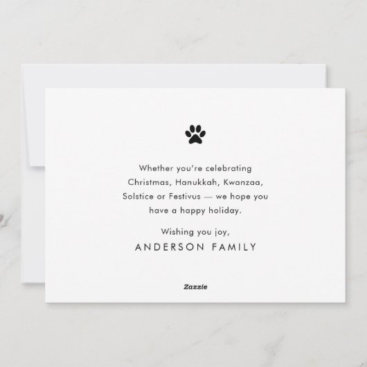 平和 愛 & 喜び 面白い 現代のペット カスタム フォト シーズンカード (裏面)