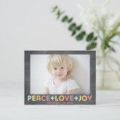 平和 愛 喜び 黒板 休暇 写真 シーズンポストカード (スタンド正面)