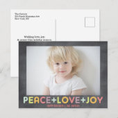 平和 愛 喜び 黒板 休暇 写真 シーズンポストカード (正面/裏面)