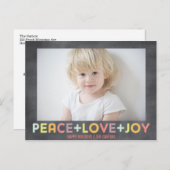 平和 愛 喜び 黒板 冬の季節 フォト シーズンポストカード (正面/裏面)