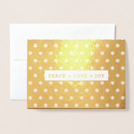 平和+愛+喜。高級クリスマス企業の 箔カード