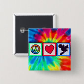 平和、愛、土のバイク 缶バッジ (正面&裏面)