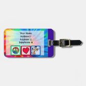 平和、愛、子犬 ラゲッジタグ (正面横)