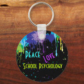 平和、愛、学校心理学のキーチェーン キーホルダー (正面)