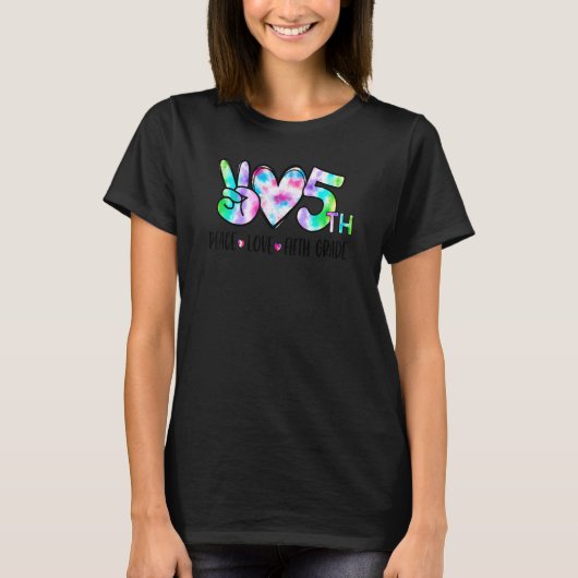 平和 愛 小学5年生 最初の学校の日 お茶 Tシャツ (正面)