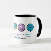 平和、愛、幸福および親切さのマグ マグカップ (正面右)