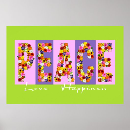平和、愛、幸福のポスター ポスター (正面)