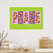 平和、愛、幸福のポスター ポスター (キッチン)