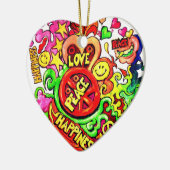 平和、愛、幸福 セラミックオーナメント (左)