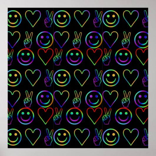 平和、愛、幸福 ポスター (正面)