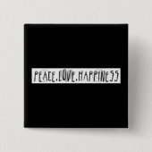 平和。 愛。 幸福 缶バッジ (正面)