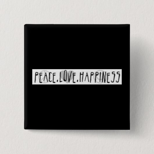 平和。 愛。 幸福 缶バッジ (正面)
