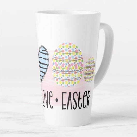 平和、愛、復活祭 カフェラテマグ (右アングル)