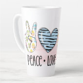 平和、愛、復活祭 カフェラテマグ (左アングル)