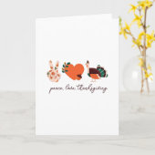 平和 愛 感謝祭 ターキー ギフト カード (黄色い花)
